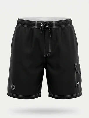 Traje De Baño Cargo Hombre Negro