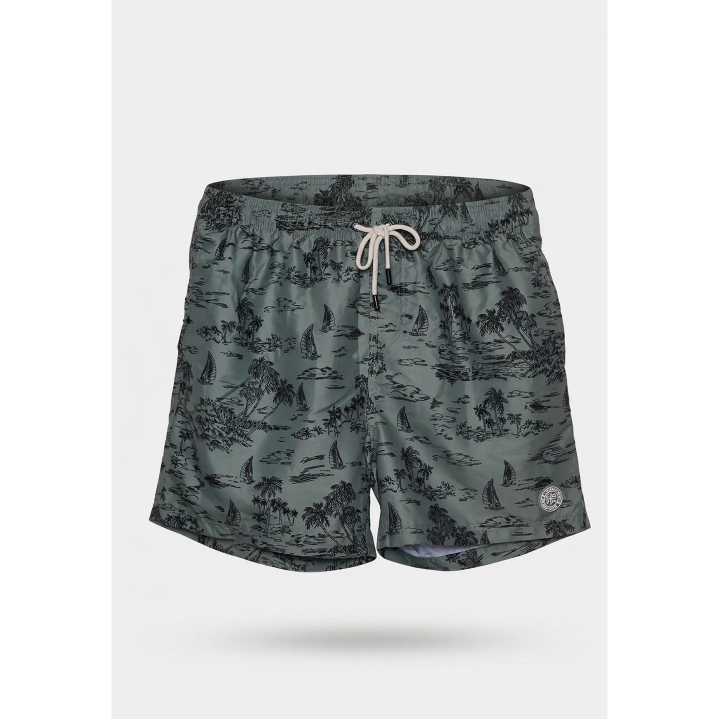 Traje De Baño Palmeras Hombre Verde 1