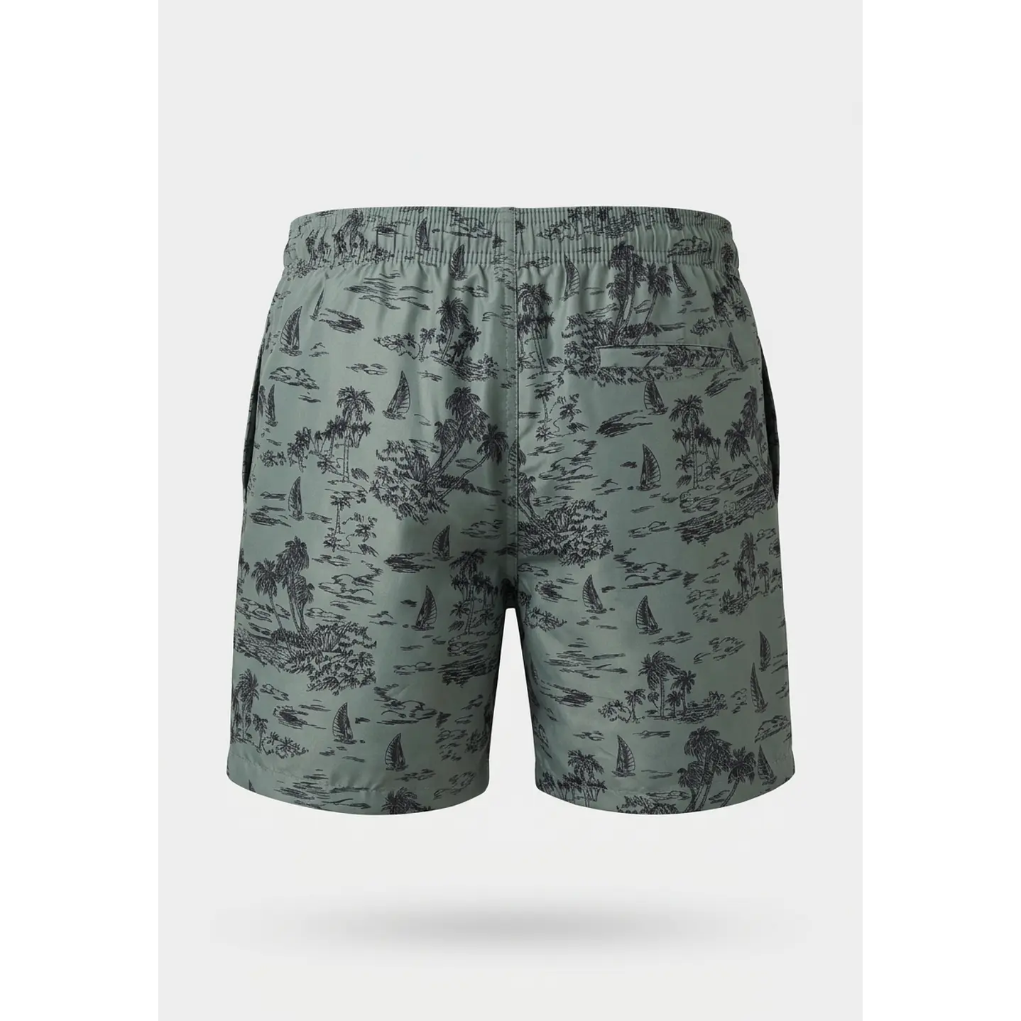 Traje De Baño Palmeras Hombre Verde 2
