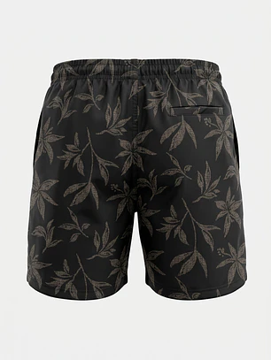 Traje De Baño Palmeras Hombre Negro