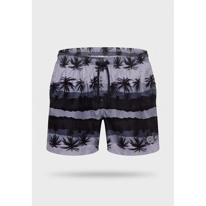 Traje De Baño Palmeras Hombre Gris 1