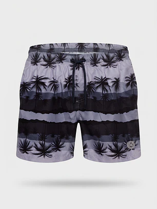 Traje De Baño Palmeras Hombre Gris