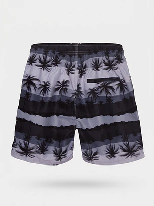 Traje De Baño Palmeras Hombre Gris