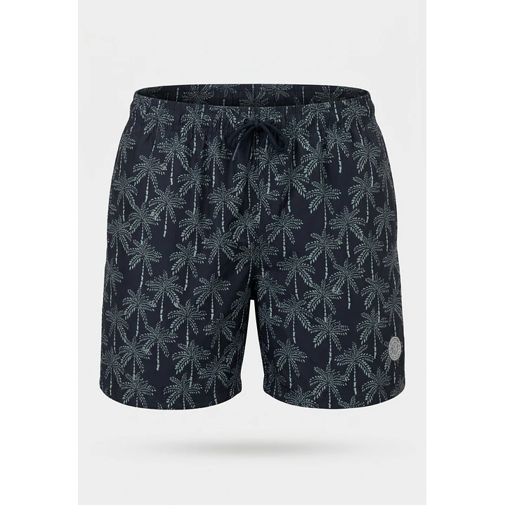 Traje De Baño Palmeras Hombre Azul 1