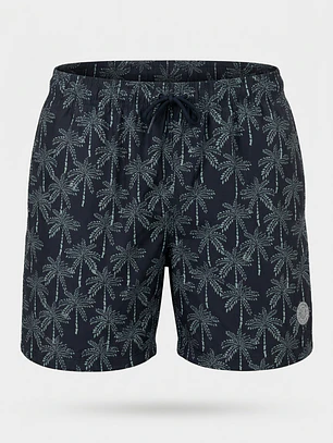 Traje De Baño Palmeras Hombre Azul