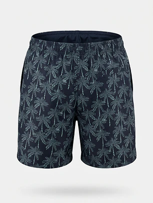 Traje De Baño Palmeras Hombre Azul
