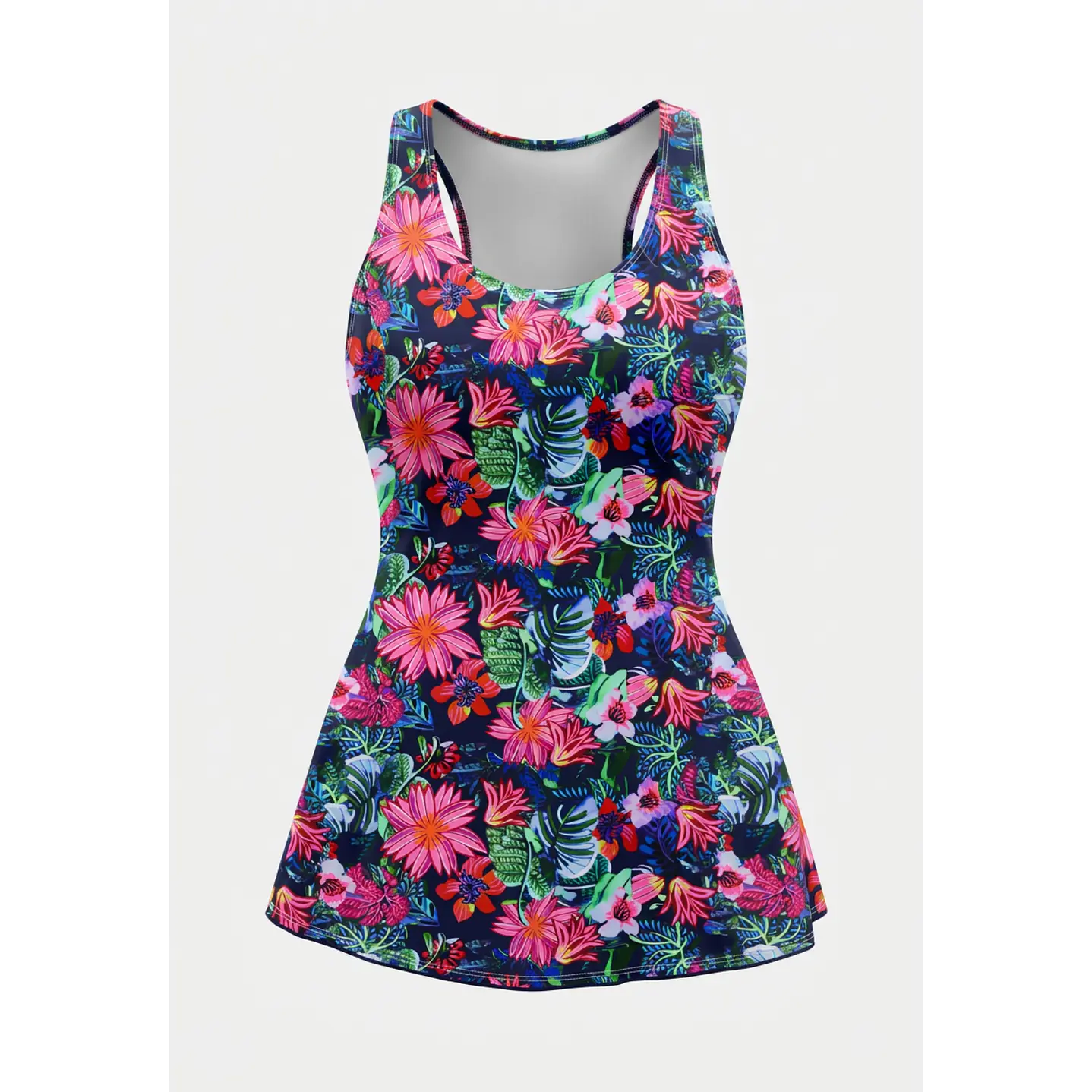 Traje De Baño Floral Mujer Azul  1