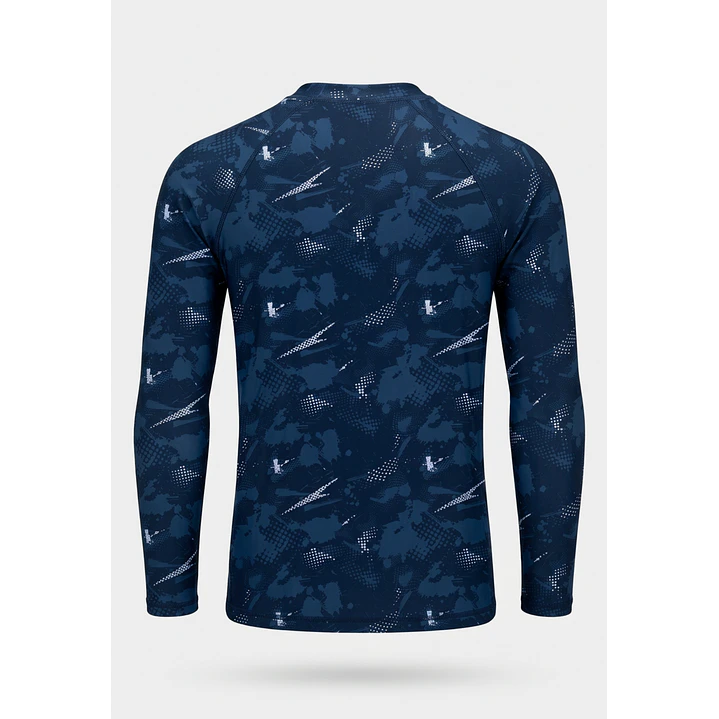 Traje Baño Polera UV Militar Lolo Azul 2