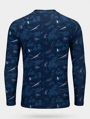 Traje Baño Polera UV Militar Lolo Azul