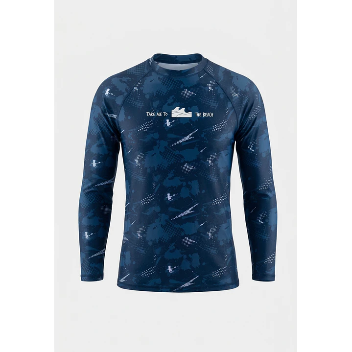 Traje Baño Polera UV Militar Lolo Azul 1