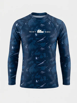 Traje Baño Polera UV Militar Lolo Azul
