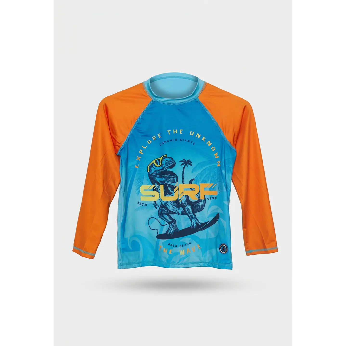Traje Baño Polera UV Tiburon Niño Celeste 1