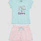 Pijama Corto Unicornio Niña Celeste - Miniatura 1