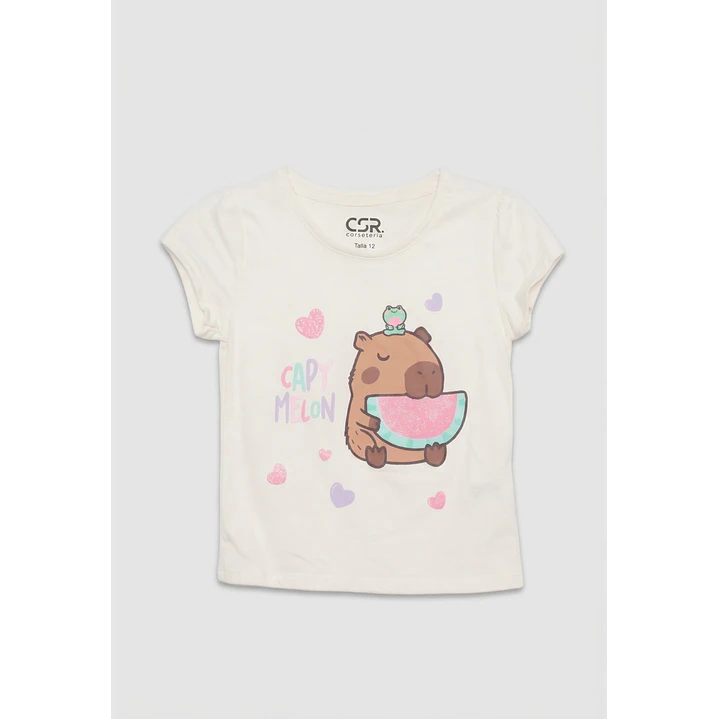 Pijama Corto Capibara Niña Morado 2