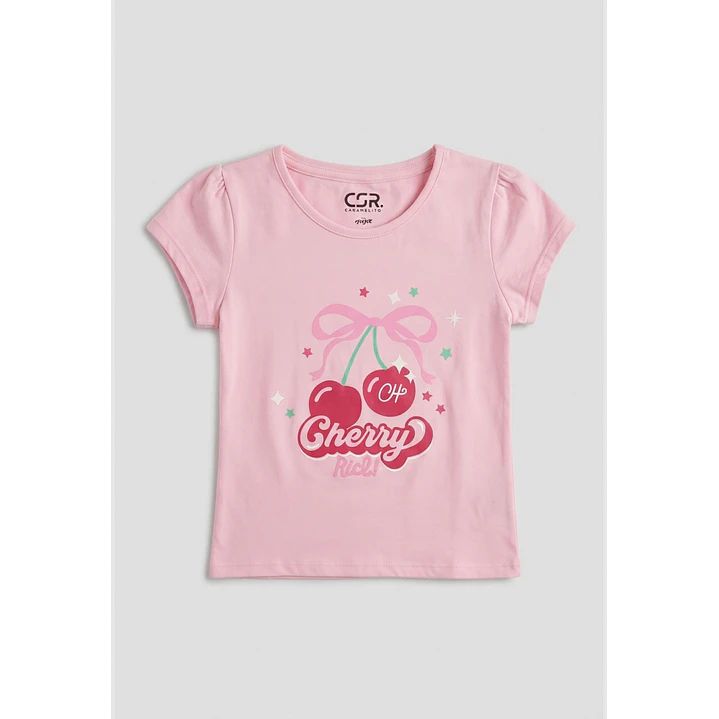 Pijama Corto Cherry Niña Rosado 2