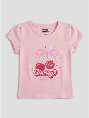 Pijama Corto Cherry Niña Rosado