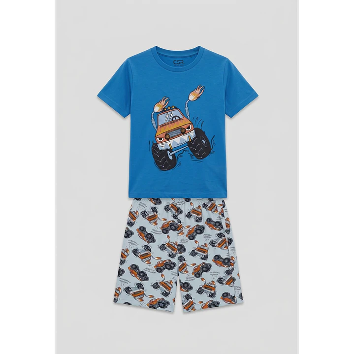 Pijama Corto Diseño Niño Azul 1