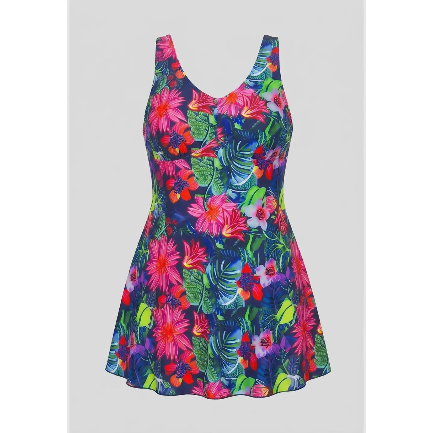 Traje De Baño Floral Mujer Azul  1
