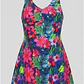 Traje De Baño Floral Mujer Azul  - Miniatura 1