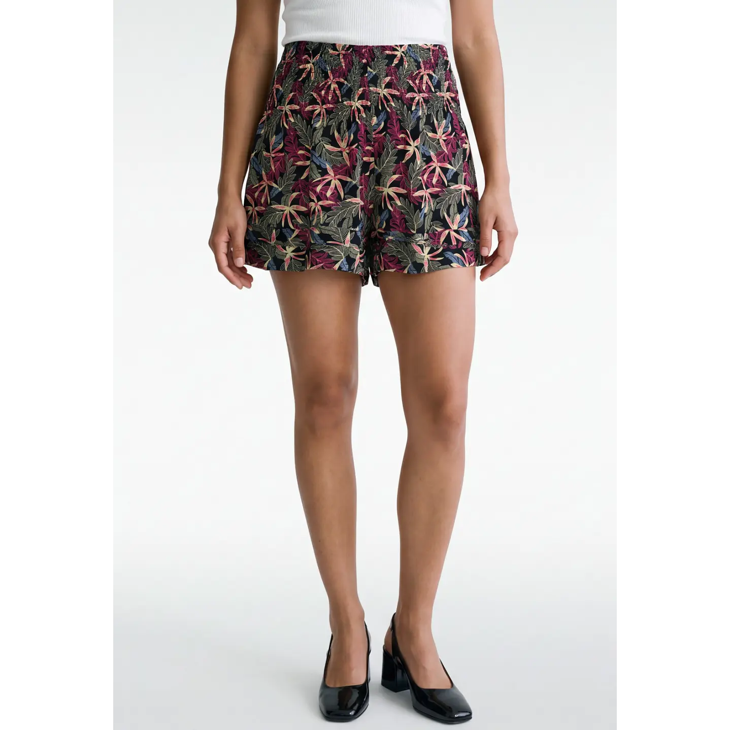 Short Viscosa Pretina Ancha Mujer Negro 1