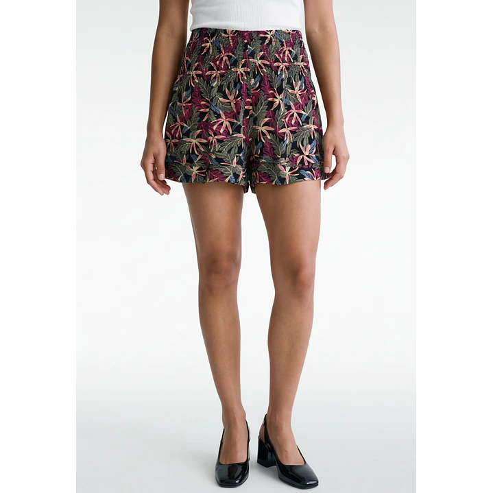 Short Viscosa Pretina Ancha Mujer Negro 1