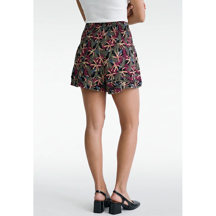 Short Viscosa Pretina Ancha Mujer Negro 2