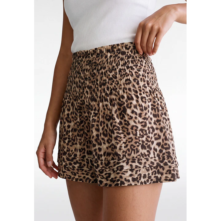 Short Viscosa Pretina Ancha Mujer Café 4