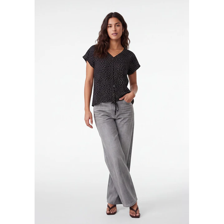 Polera Lunares Mujer Negro 3