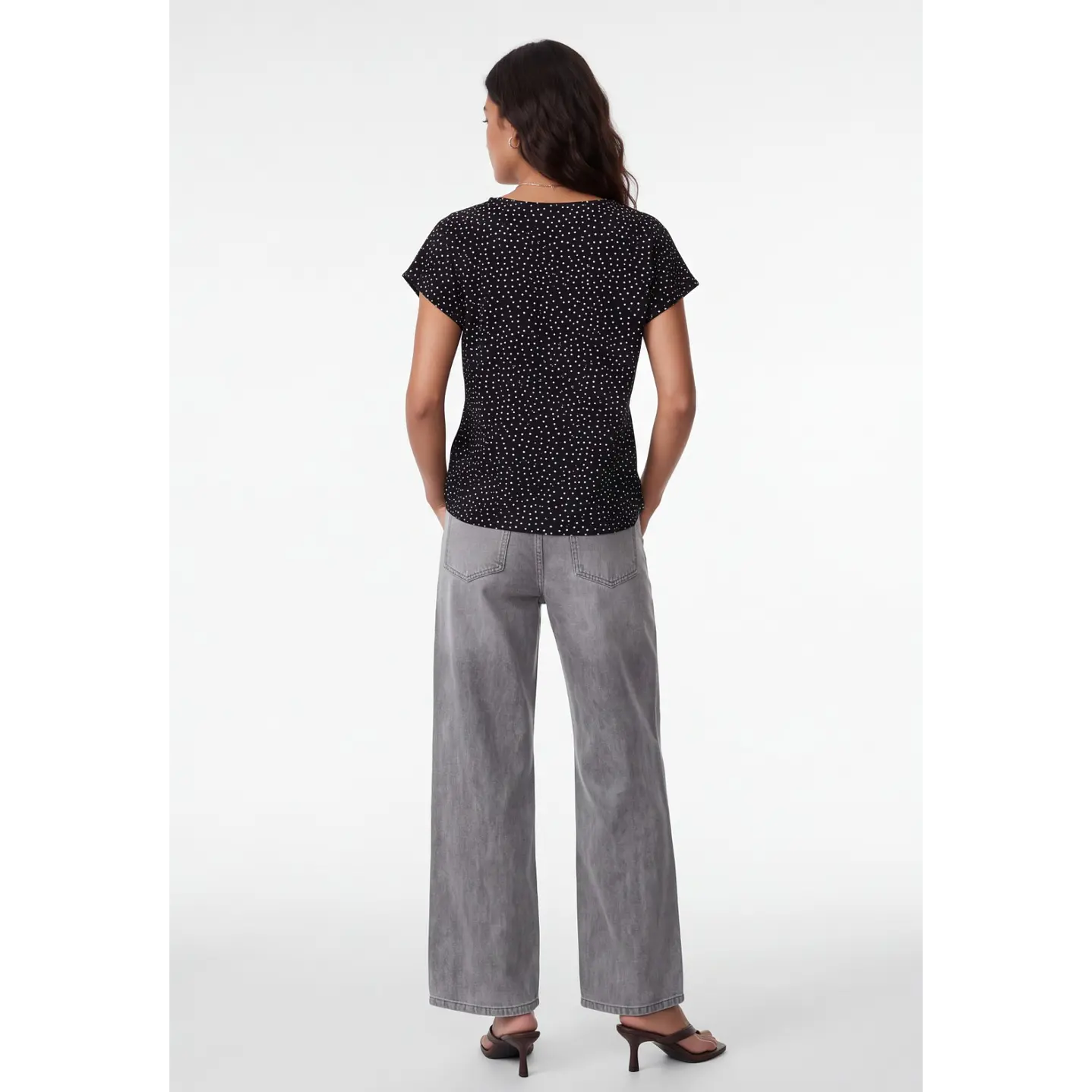 Polera Lunares Mujer Negro 2