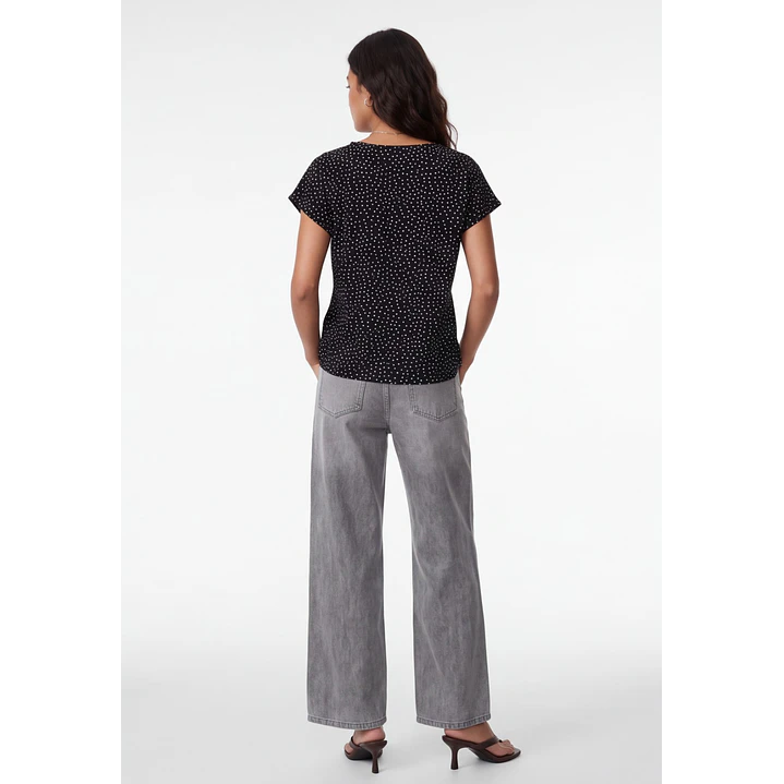 Polera Lunares Mujer Negro 2