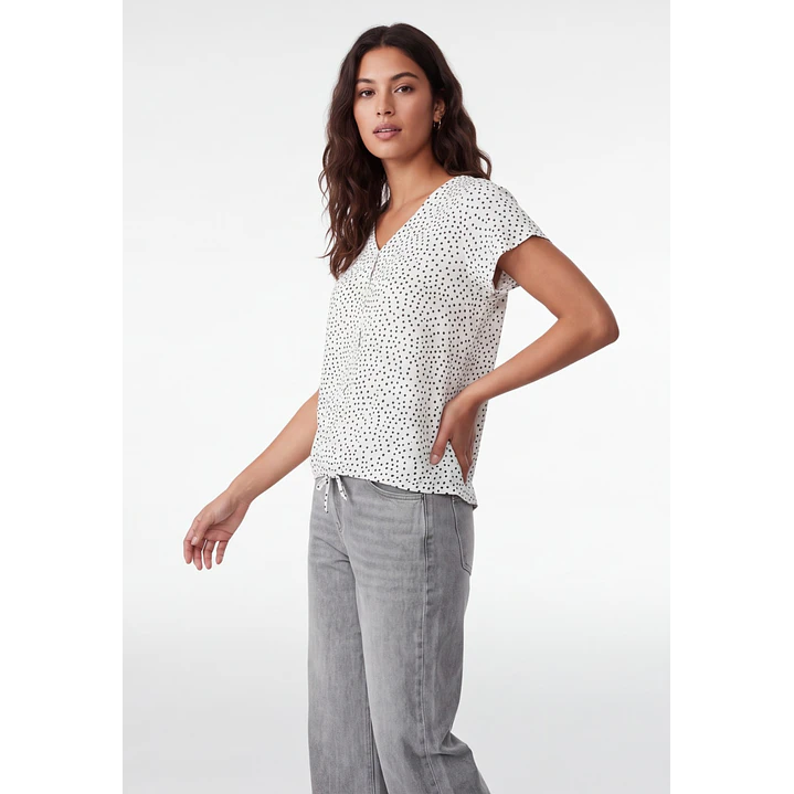 Polera Lunares Mujer Blanco 3