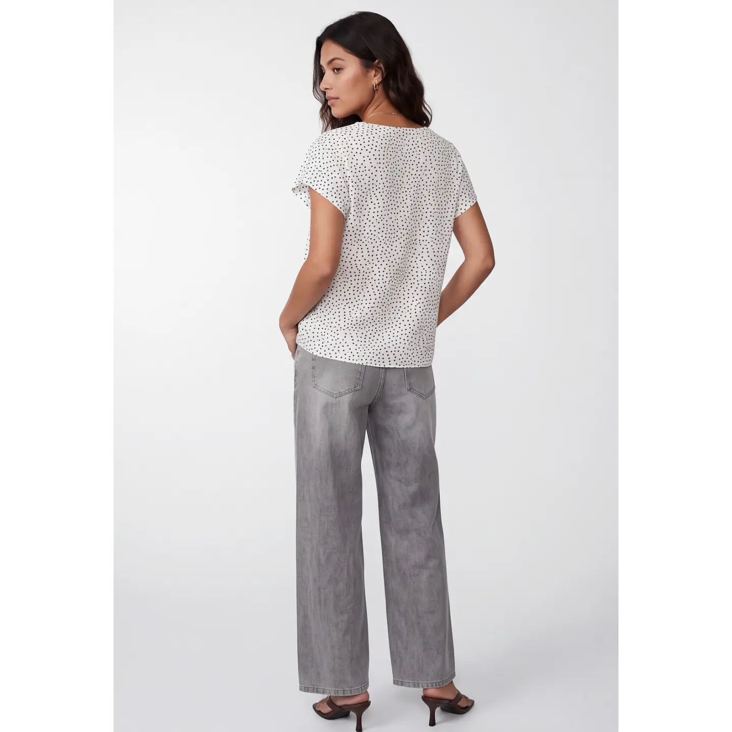 Polera Lunares Mujer Blanco 2