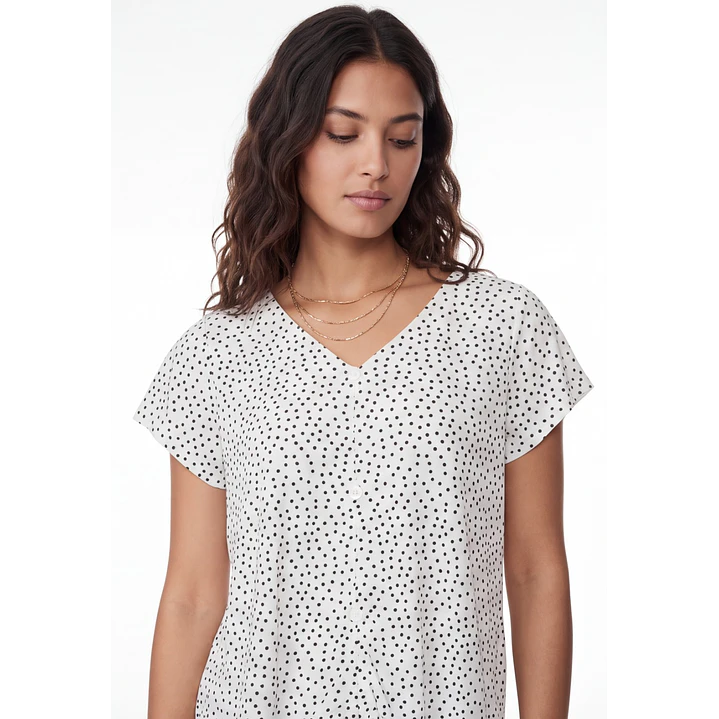 Polera Lunares Mujer Blanco 4
