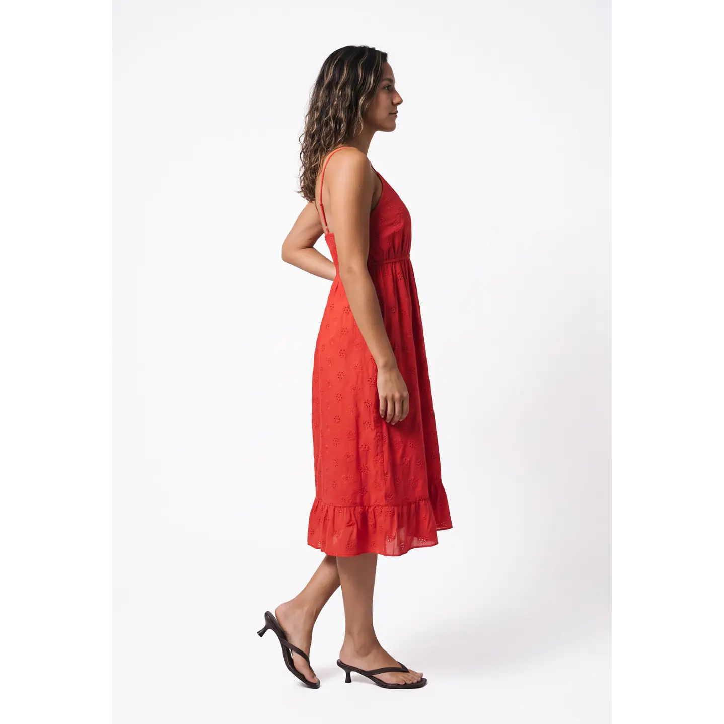 Vestido Pabilo Brodery Mujer Rojo 3