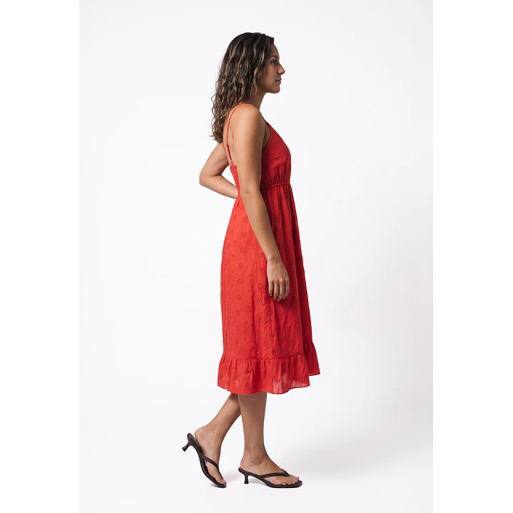 Vestido Pabilo Brodery Mujer Rojo 3