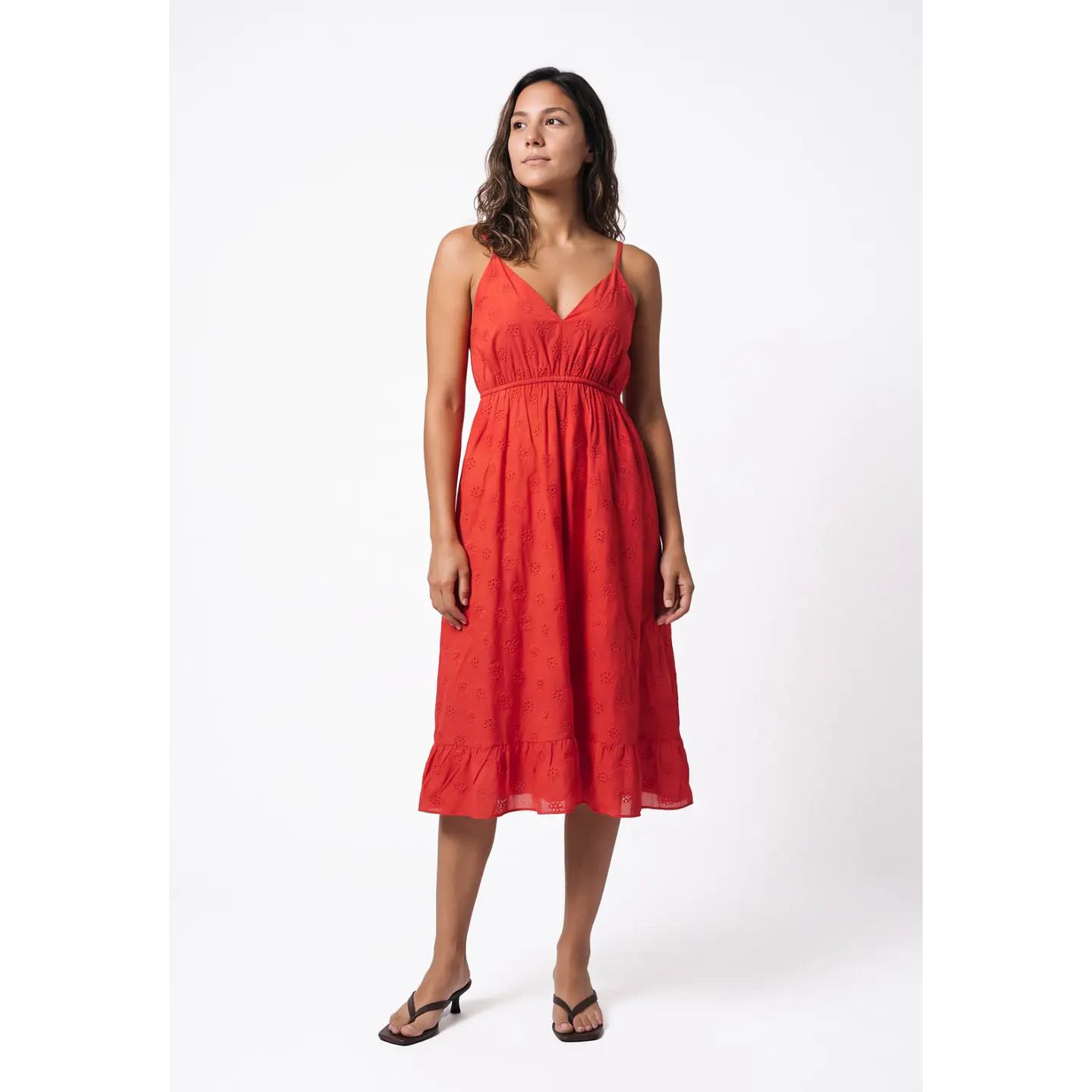 Vestido Pabilo Brodery Mujer Rojo 1