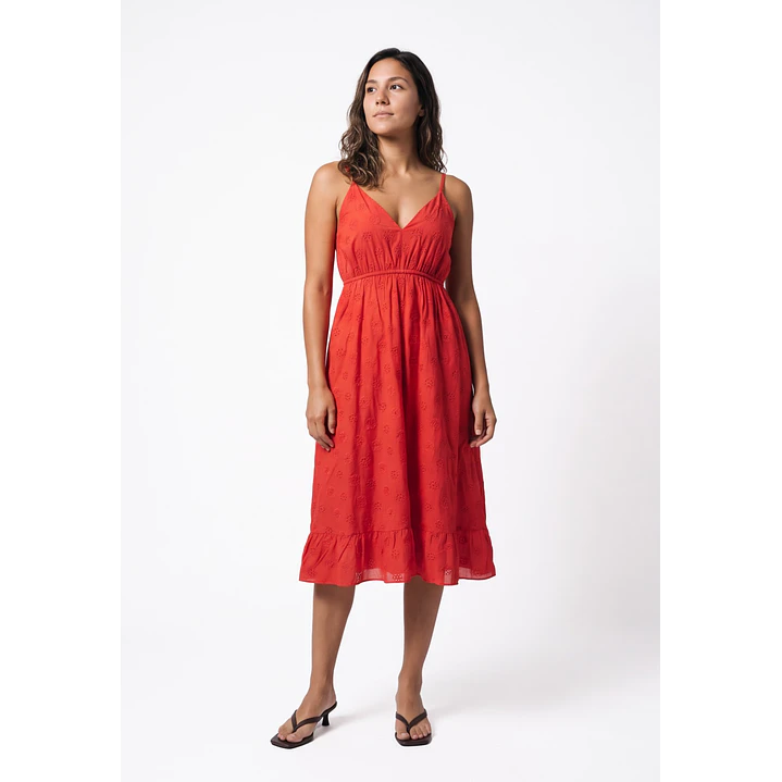 Vestido Pabilo Brodery Mujer Rojo 1
