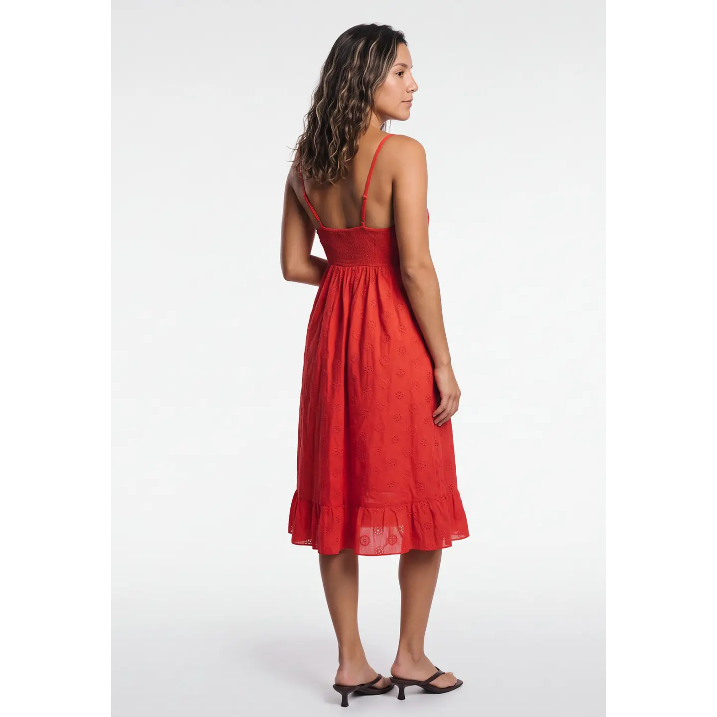 Vestido Pabilo Brodery Mujer Rojo 2