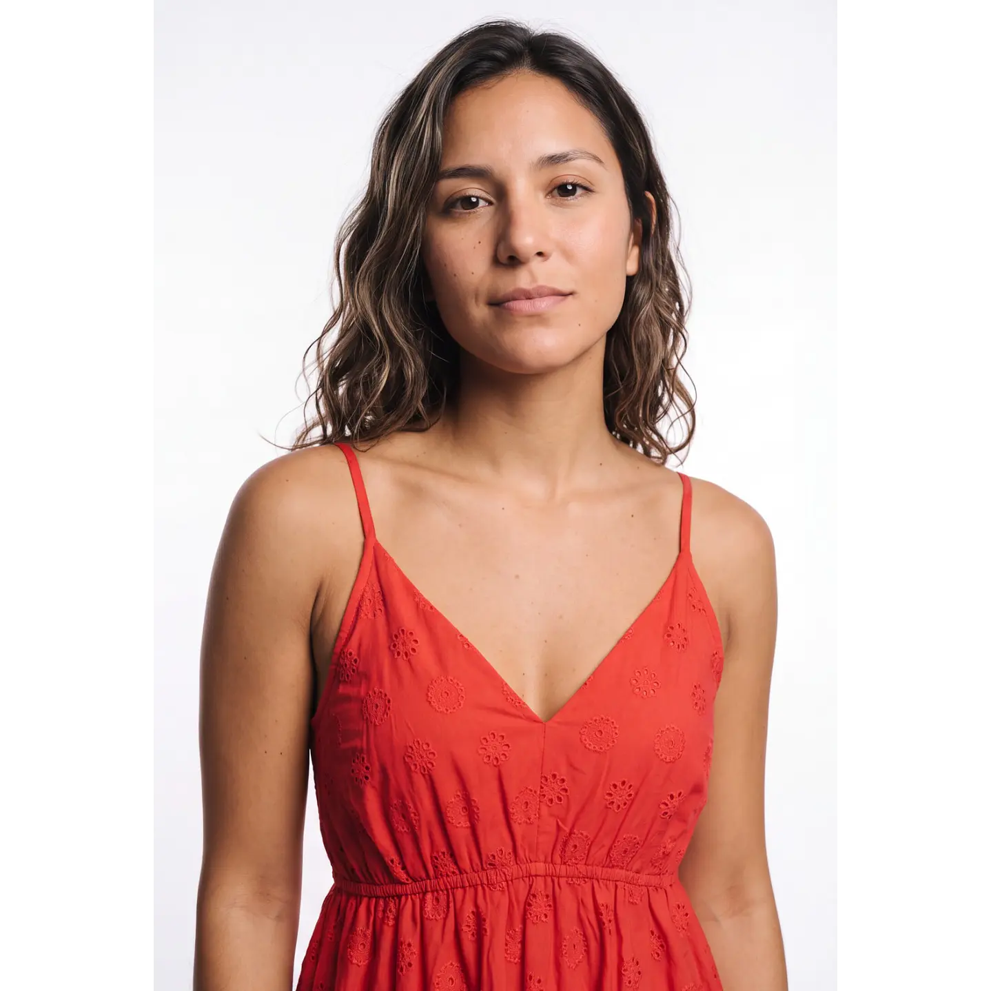 Vestido Pabilo Brodery Mujer Rojo 4