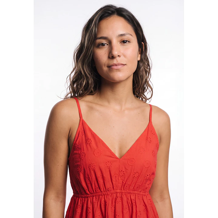 Vestido Pabilo Brodery Mujer Rojo 4