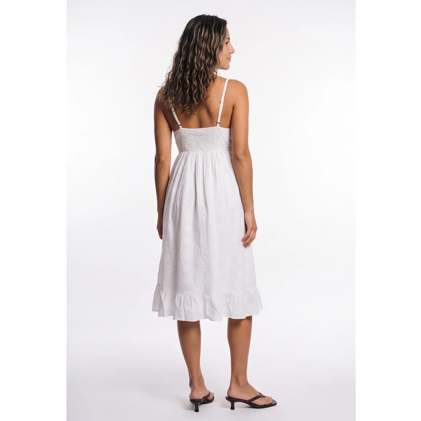 Vestido Pabilo Brodery Mujer Blanco 2