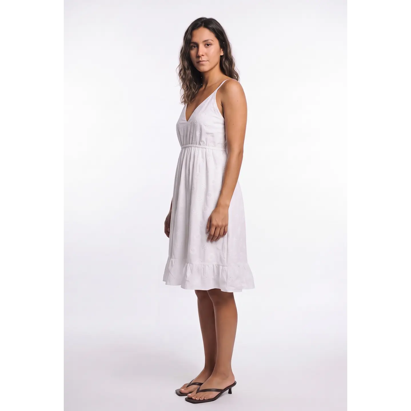 Vestido Pabilo Brodery Mujer Blanco 3