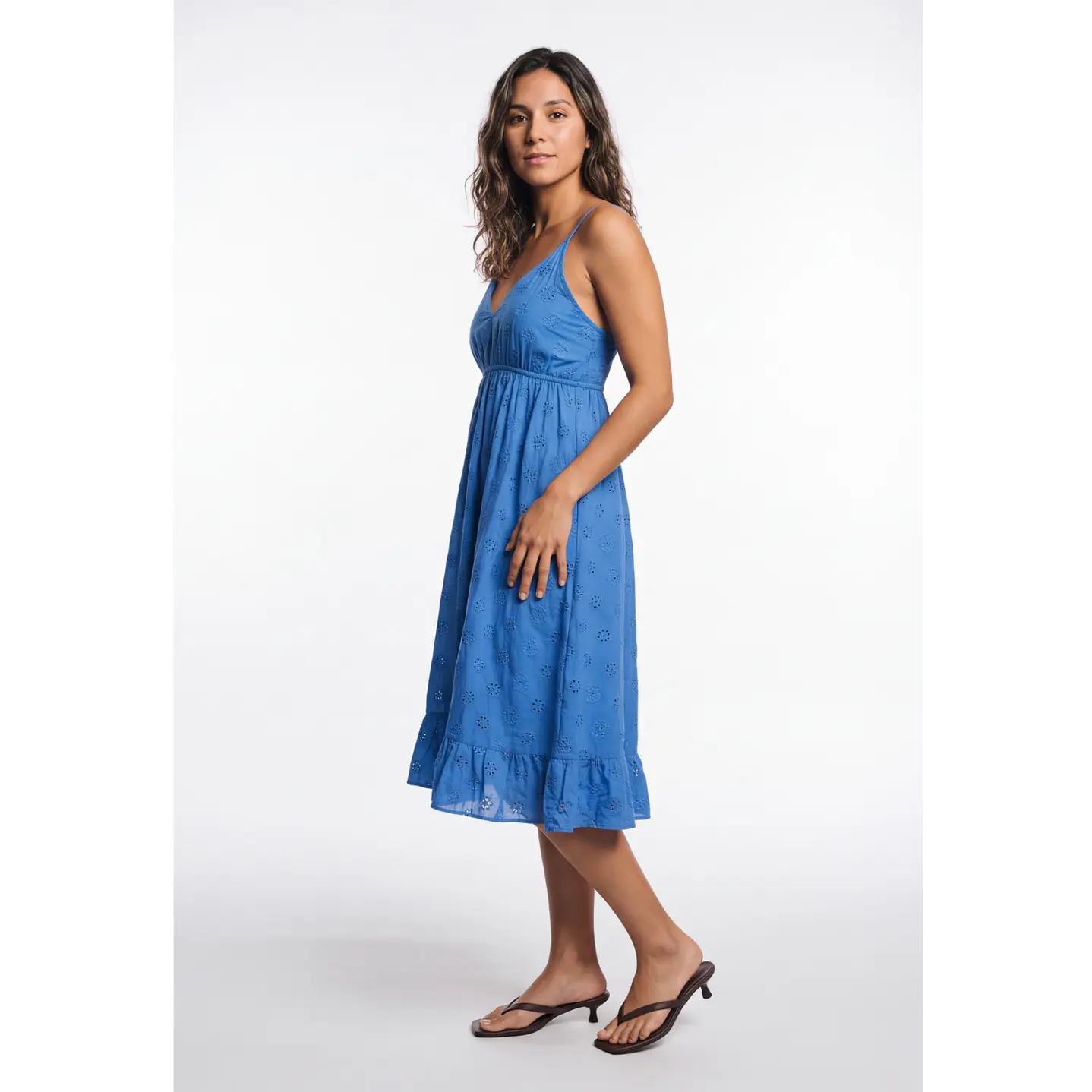 Vestido Pabilo Brodery Mujer Azul 3