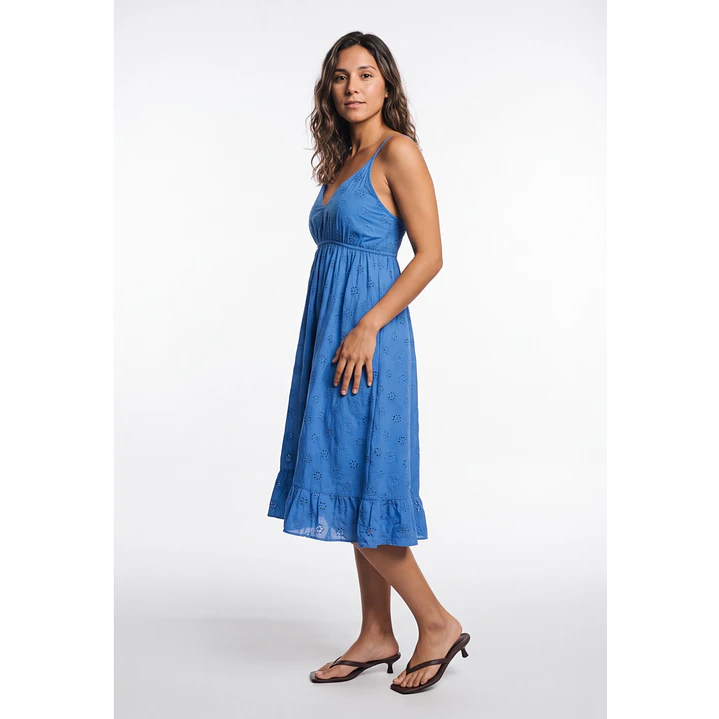 Vestido Pabilo Brodery Mujer Azul 3