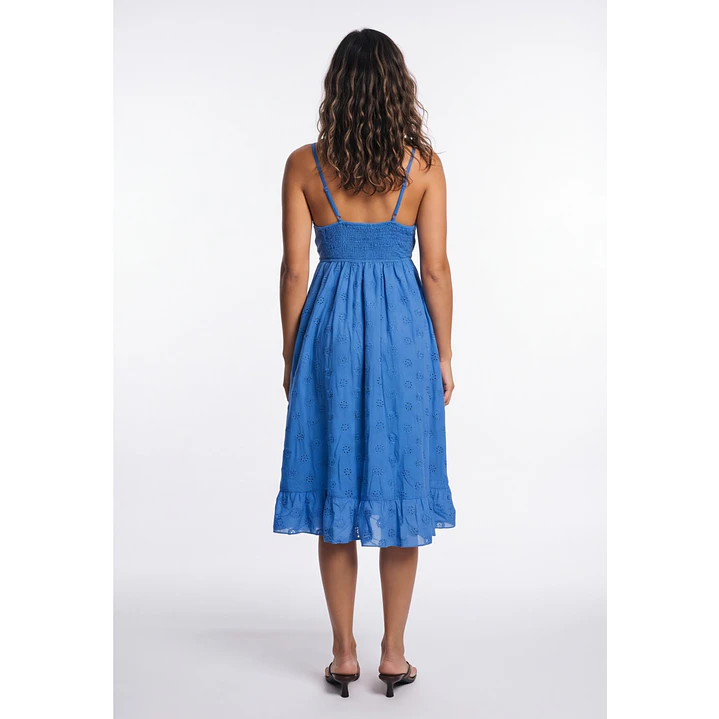 Vestido Pabilo Brodery Mujer Azul 2