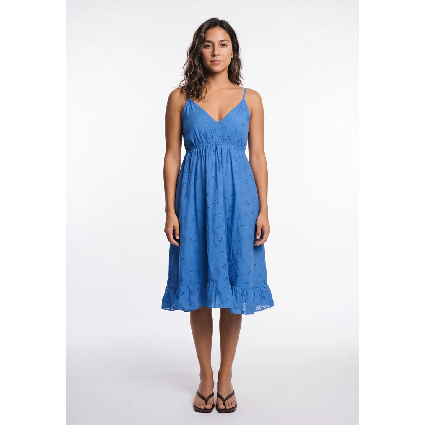 Vestido Pabilo Brodery Mujer Azul 1