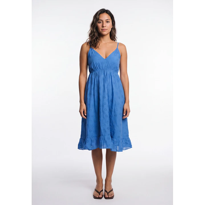 Vestido Pabilo Brodery Mujer Azul 1