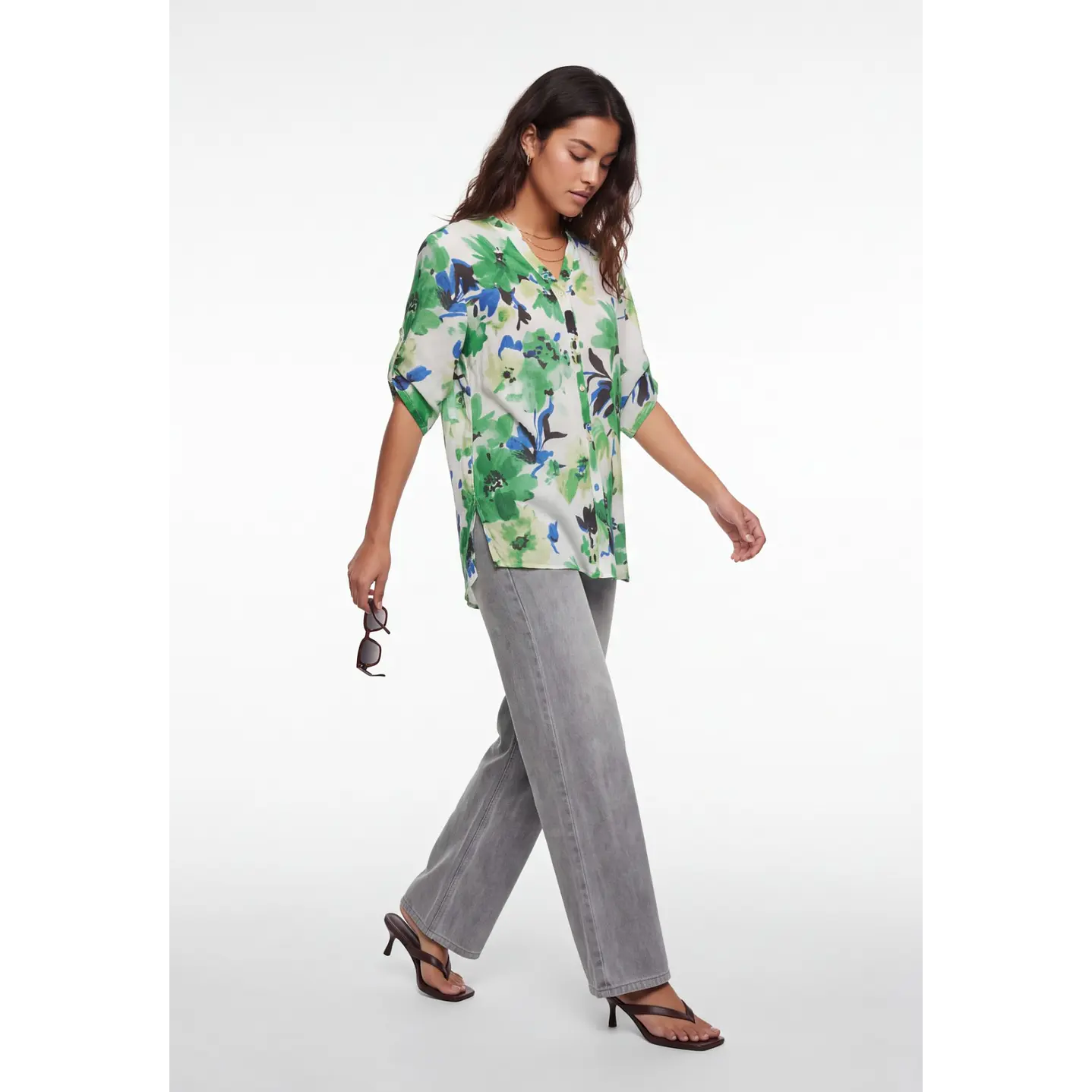 Blusa Flores Mujer Blanco 3