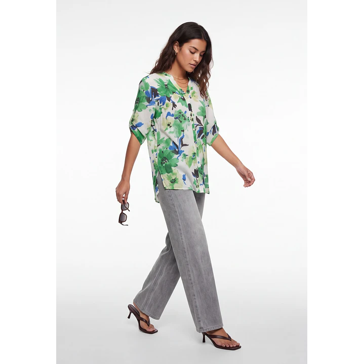 Blusa Flores Mujer Blanco 3