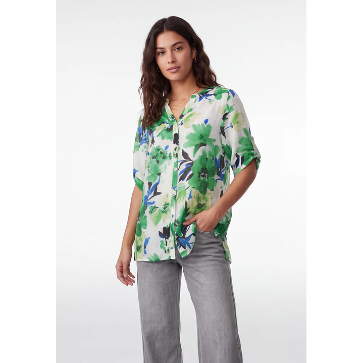 Blusa Flores Mujer Blanco 1